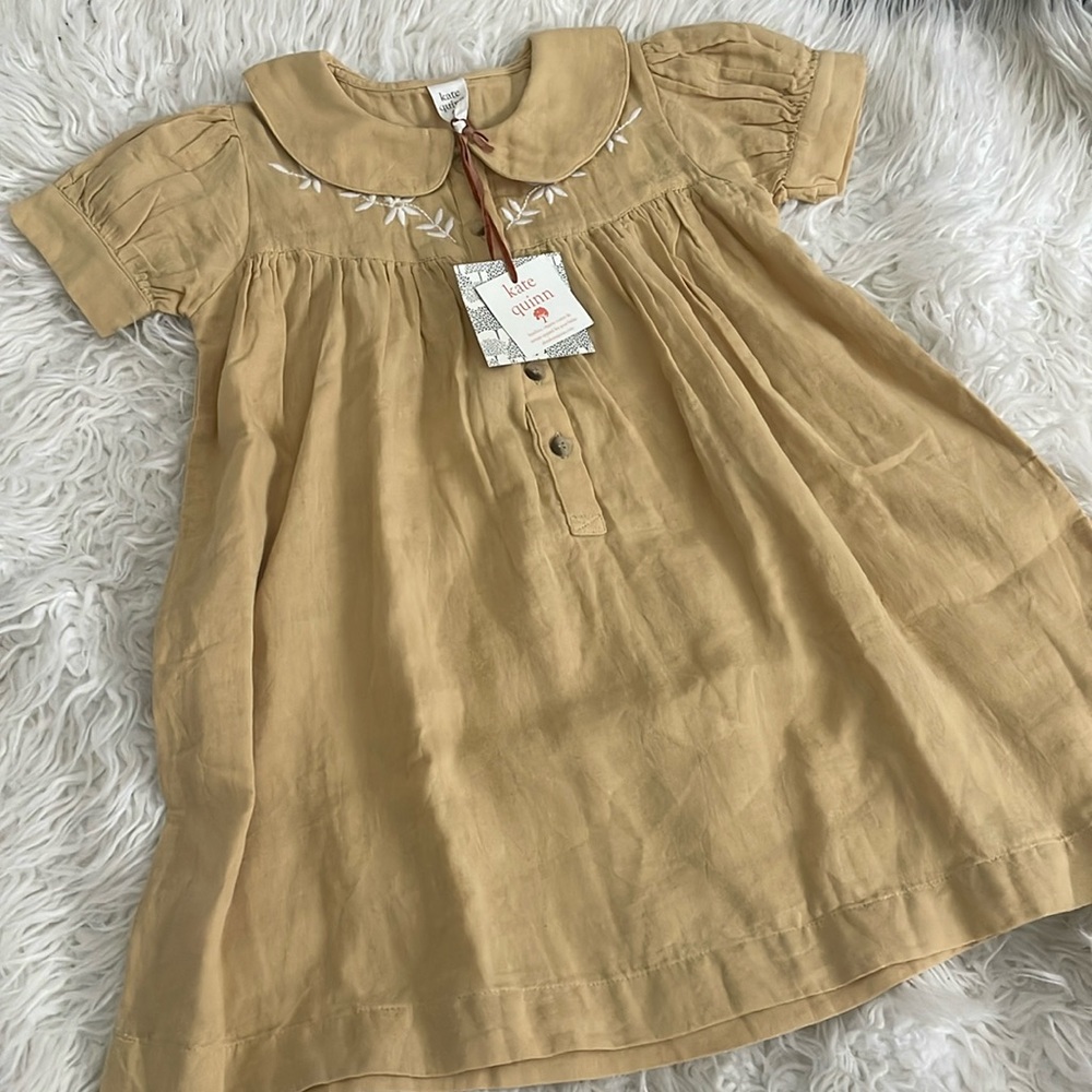 Kate Quinn 5Y Cotton Gauze Cornflower Peter Pan Collar Dress BNWT